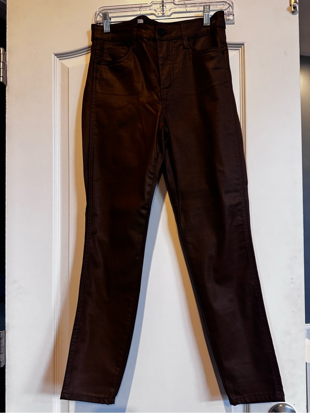 KUT The kloth brown coated denim size 4 straight leg high rise - Picture 2 of 9